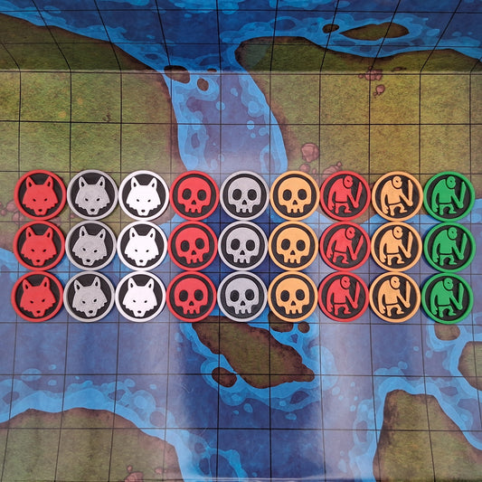 Dnd Monster Tokens | Basic Enemy Token Set of 27 | Tabletop RPG Accessories