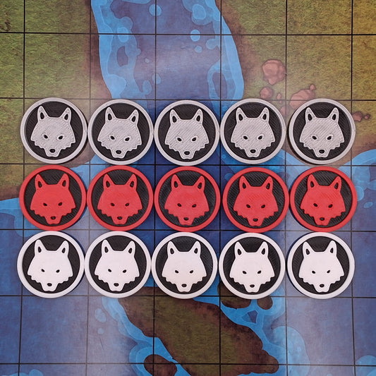 Dnd Wolf Tokens - 3D Printed TTRPG Battle Markers