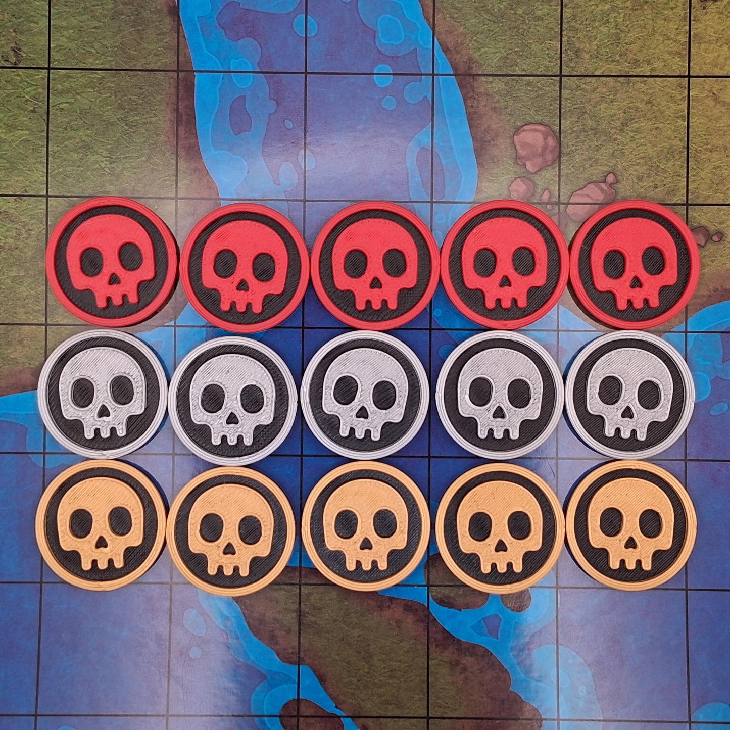 Dnd Monster Tokens | Skull | 3D Printed | TTRPG Battle Markers | Enemy Tokens | Tabletop RPG Accessories