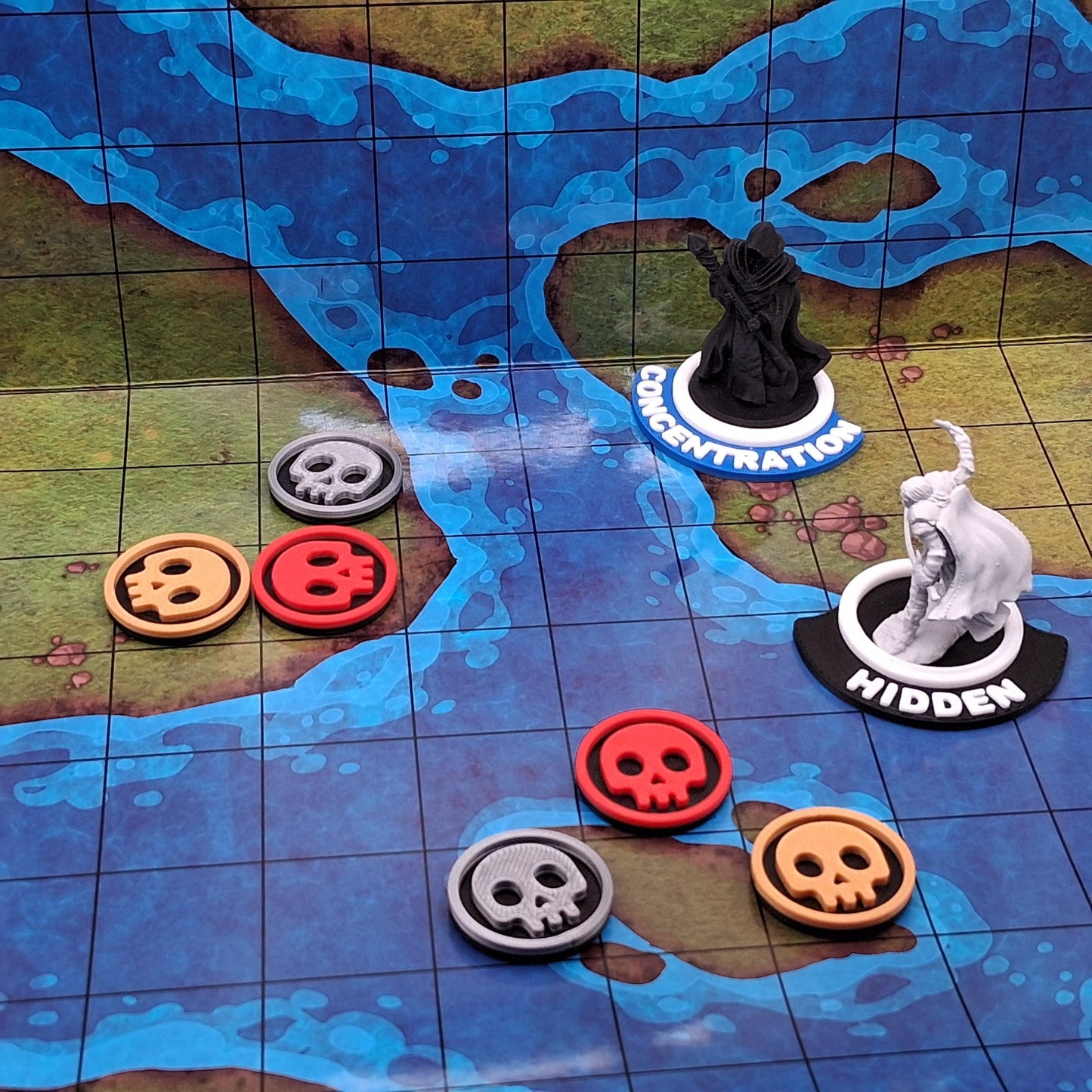 Dnd Monster Tokens | Skull | 3D Printed | TTRPG Battle Markers | Enemy Tokens | Tabletop RPG Accessories