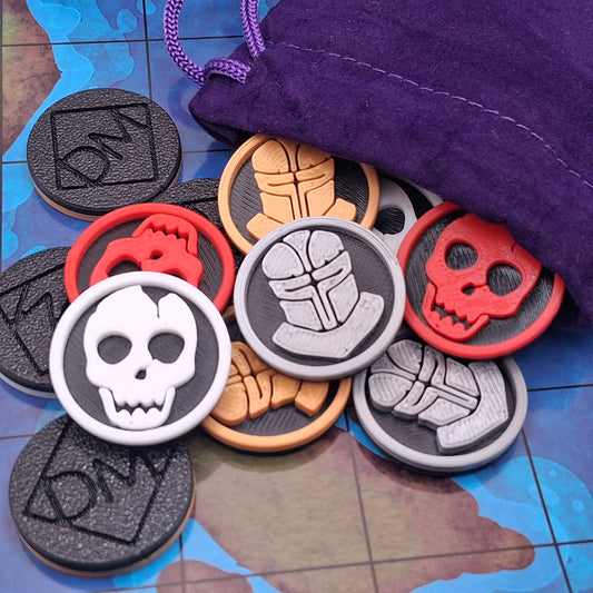 Dnd Knight and Dead Tokens | 3D Printed TTRPG Battle Markers | Tabletop RPG Accessories