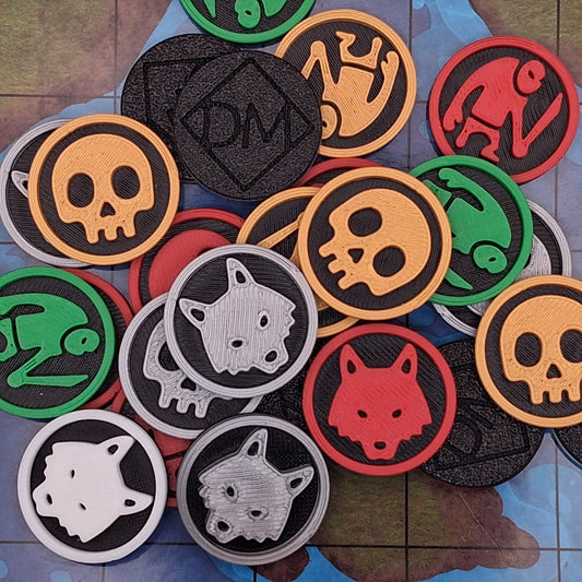 Dnd Monster Tokens | Basic Enemy Token Set of 27 | Tabletop RPG Accessories