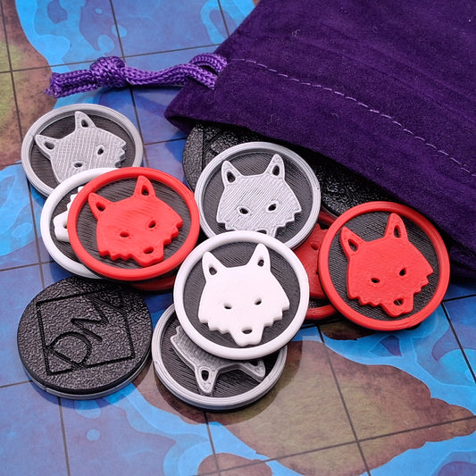 Dnd Wolf Tokens - 3D Printed TTRPG Battle Markers